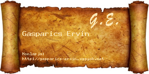 Gasparics Ervin névjegykártya