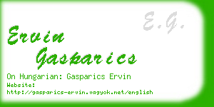 ervin gasparics business card